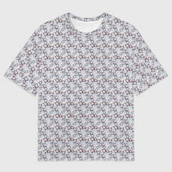 Футболка оверсайз мужская Полосатые цветочки, цвет: 3D-принт