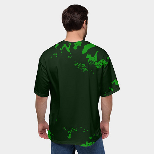 Мужская футболка оверсайз Макс ЗАЩИТНИК Милитари / 3D-принт – фото 4