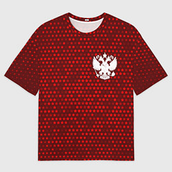 Футболка оверсайз мужская RUSSIA - ГЕРБ Космос, цвет: 3D-принт