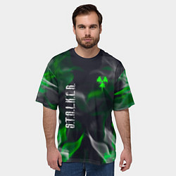 Футболка оверсайз мужская S T A L K E R 2 пламя, цвет: 3D-принт — фото 2