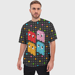 Футболка оверсайз мужская Pac-man пиксели, цвет: 3D-принт — фото 2