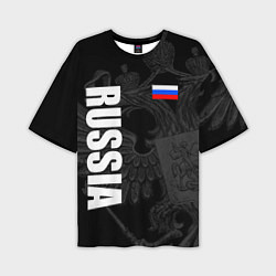 Футболка оверсайз мужская RUSSIA - BLACK EDITION, цвет: 3D-принт