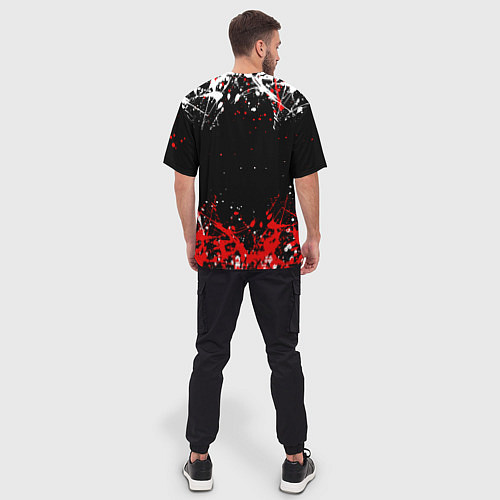 Мужская футболка оверсайз Super mario брызги красок / 3D-принт – фото 4