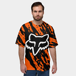 Футболка оверсайз мужская FOX MOTOCROSS ORANGE, цвет: 3D-принт — фото 2