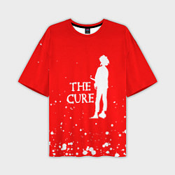 Мужская футболка оверсайз The cure белые брызги