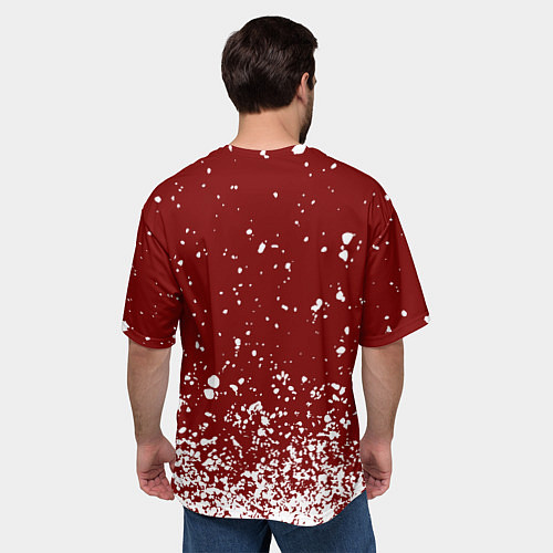 Мужская футболка оверсайз Van Halen Logo Ван Хален белые брызги / 3D-принт – фото 4