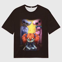 Футболка оверсайз мужская POPPY PLAYTIME ХАГГИ ВАГГИ, КИССИ МИССИ И КУКЛА, цвет: 3D-принт