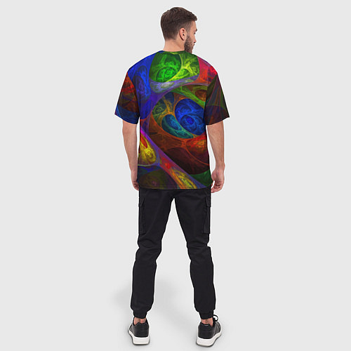 Мужская футболка оверсайз Абстрактная мультивселенная паттерн Abstraction / 3D-принт – фото 4