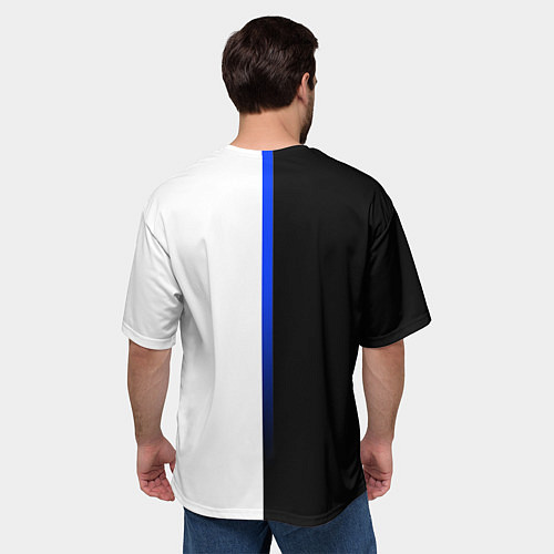 Мужская футболка оверсайз ЧАНГАН CHANGAN СИНЯЯ ЛИНИЯ / 3D-принт – фото 4