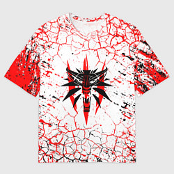 Футболка оверсайз мужская The witcher ВОЛК Трещины, цвет: 3D-принт