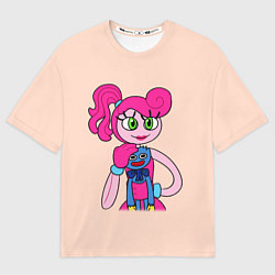 Футболка оверсайз мужская POPPY PLAYTIME - Mommy long legs and Haggy Waggy, цвет: 3D-принт