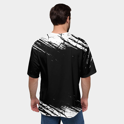 Мужская футболка оверсайз Exodus КОТ Краски / 3D-принт – фото 4