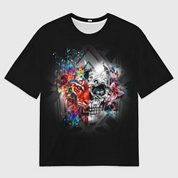 Мужская футболка оверсайз ТИГРИНЫЙ ЧЕРЕП