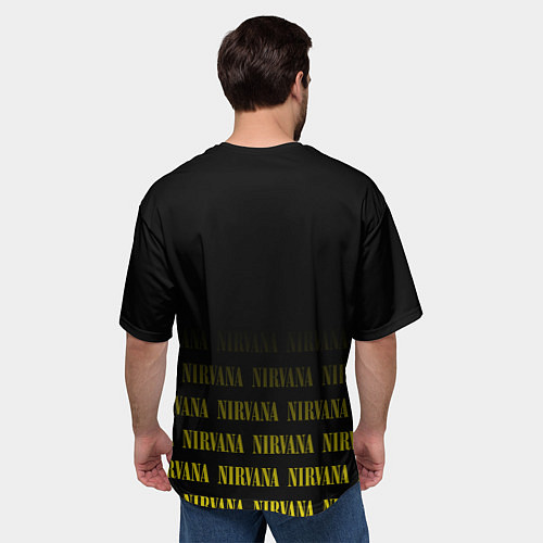 Мужская футболка оверсайз Smile Nirvana / 3D-принт – фото 4