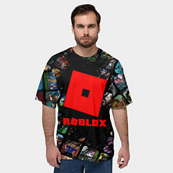 Футболка оверсайз мужская ROBLOX СЮЖЕТЫ И ЛОГОТИП, цвет: 3D-принт — фото 2