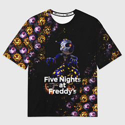 Футболка оверсайз мужская Five Nights at Freddys Луна паттерн, цвет: 3D-принт