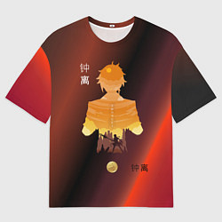 Мужская футболка оверсайз Zhongli Shadow Genshin Impact