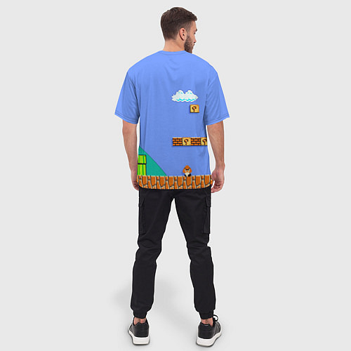 Мужская футболка оверсайз Марио дизайн / 3D-принт – фото 4