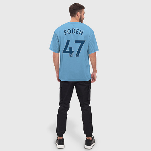 Мужская футболка оверсайз Manchester City ФОДЕН Домашняя форма 2223 / 3D-принт – фото 4
