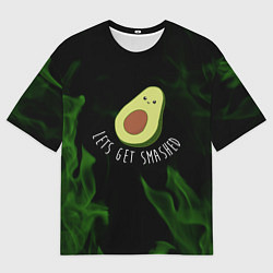 Футболка оверсайз мужская Авокадо зелёный огонь, цвет: 3D-принт