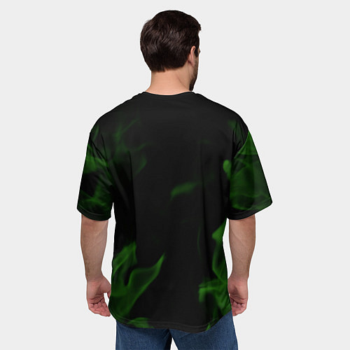 Мужская футболка оверсайз Авокадо зелёный огонь / 3D-принт – фото 4