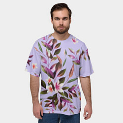 Футболка оверсайз мужская Цветы Вересковый Сад, цвет: 3D-принт — фото 2