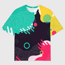 Футболка оверсайз мужская АБСТРАКТНАЯ ЦВЕТНАЯ ЗАЛИВКА, цвет: 3D-принт