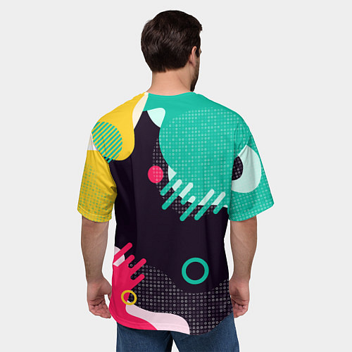 Мужская футболка оверсайз АБСТРАКТНАЯ ЦВЕТНАЯ ЗАЛИВКА / 3D-принт – фото 4