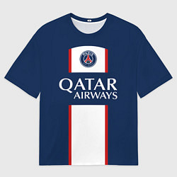 Футболка оверсайз мужская МЕССИ PSG ПСЖ ДОМАШНЯЯ ФОРМА 2223, цвет: 3D-принт