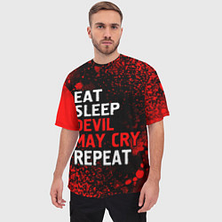 Футболка оверсайз мужская Eat Sleep Devil May Cry Repeat Арт, цвет: 3D-принт — фото 2