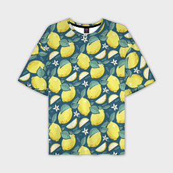 Мужская футболка оверсайз Cute lemon pattern