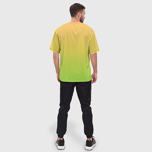 Мужская футболка оверсайз GRADIEND YELLOW-GREEN / 3D-принт – фото 4