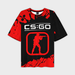 Мужская футболка оверсайз CS:GO лого с линиями и спецназом
