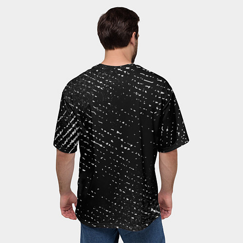 Мужская футболка оверсайз Имя Петя по-вертикали на темном фоне / 3D-принт – фото 4