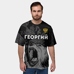 Футболка оверсайз мужская Георгий Россия Медведь, цвет: 3D-принт — фото 2