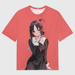 Мужская футболка оверсайз Стеснительная Кагуя