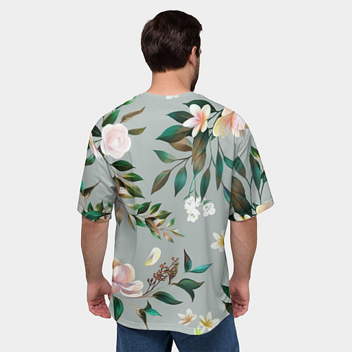 Мужская футболка оверсайз Цветы Цветочный Букет / 3D-принт – фото 4