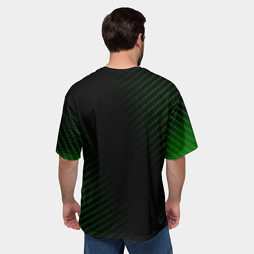 Мужская футболка оверсайз SKODA Карбон / 3D-принт – фото 4