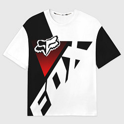Футболка оверсайз мужская FOX RACING - ФОКС ЧЕРНЫЙ И БЕЛЫЙ, цвет: 3D-принт