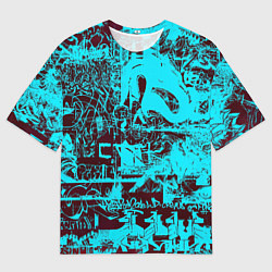 Футболка оверсайз мужская БИРЮЗОВАЯ ПАЛИТРА ЦВЕТА, цвет: 3D-принт