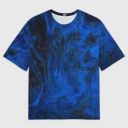 Мужская футболка оверсайз Синий абстрактный дым