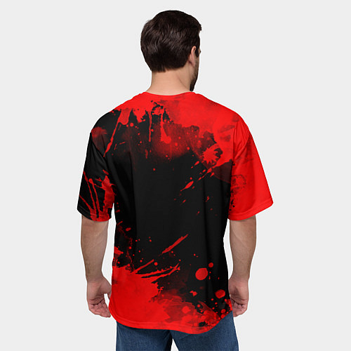 Мужская футболка оверсайз БЕРСЕРК - BERSERK БРЫЗГИ / 3D-принт – фото 4