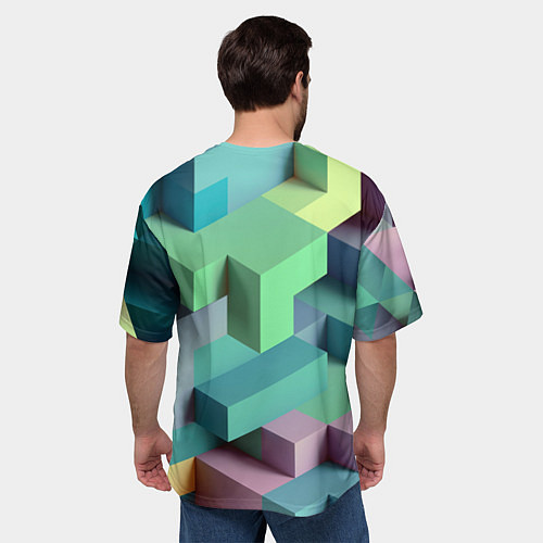 Мужская футболка оверсайз GEOMETRIC SHAPES / 3D-принт – фото 4