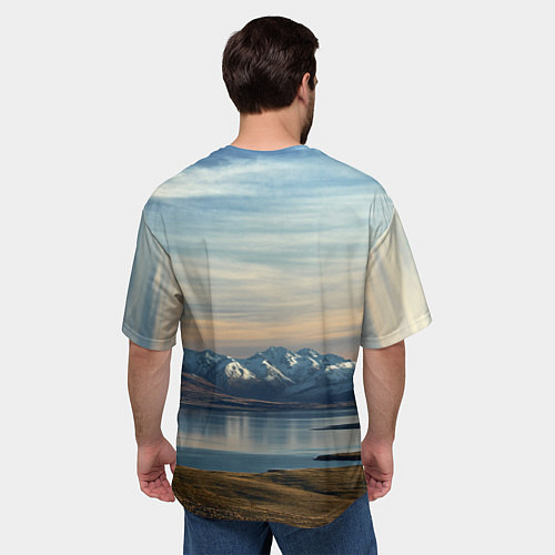Мужская футболка оверсайз Горы озеро природа / 3D-принт – фото 4