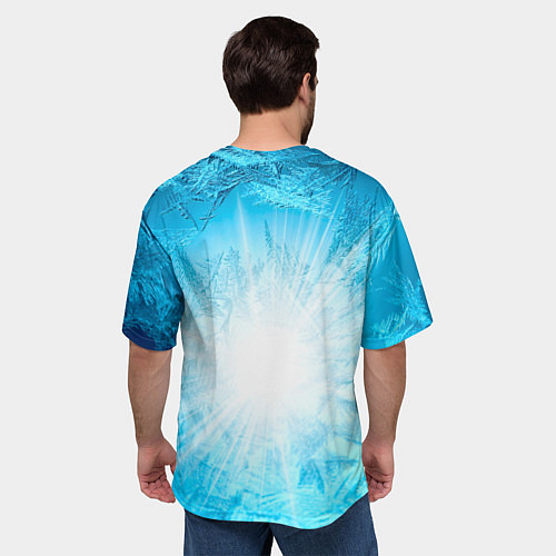 Мужская футболка оверсайз IN COLD horizontal logo with blue ice / 3D-принт – фото 4