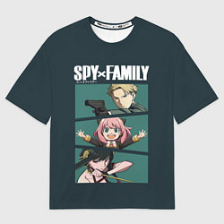 Футболка оверсайз мужская SPY X FAMILY СЕМЬЯ ШПИОНА ЛОЙД, АНЯ, ЙОР, цвет: 3D-принт