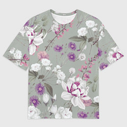 Футболка оверсайз мужская Цветы Романтический Сад, цвет: 3D-принт