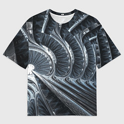 Футболка оверсайз мужская Фрактальный абстрактный паттерн Броня Fractal Abst, цвет: 3D-принт