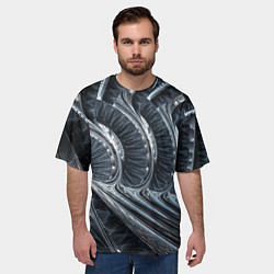 Футболка оверсайз мужская Фрактальный абстрактный паттерн Броня Fractal Abst, цвет: 3D-принт — фото 2
