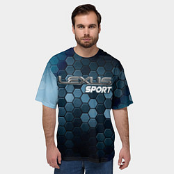 Футболка оверсайз мужская ЛЕКСУС Sport Соты, цвет: 3D-принт — фото 2